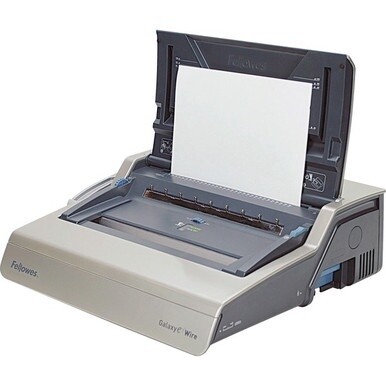 Fellowes Galaxy&amp;trade;-E Electric Wire Binding Machine w/ Starter Kit - A4, A5 - 6.5&quot; x 17.8&quot; x 19.7&quot; - Gray