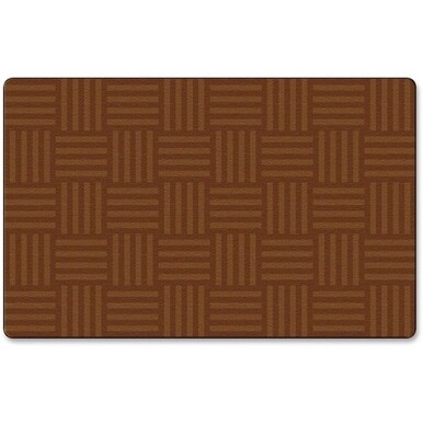 Flagship Carpets Solid Color Hashtag Rug - 12 ft Length x 90" Width - Chocolate