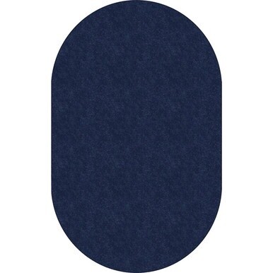 Flagship Carpets Amerisoft Solid Color Rug - 12 ft Length x 90" Width - Oval - Navy Blue - Nylon, Polyester