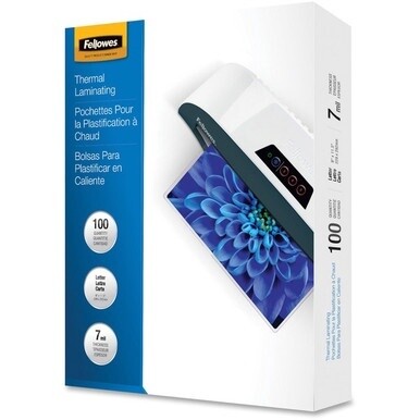 Fellowes Letter-Size Glossy Laminating Pouches - Sheet Size Supported: Letter - Laminating Pouch/Sheet Size: 9&quot; Width x 7 mil Thickness - Type G - Glossy - for Document, Letter - Durable - Clear - 100