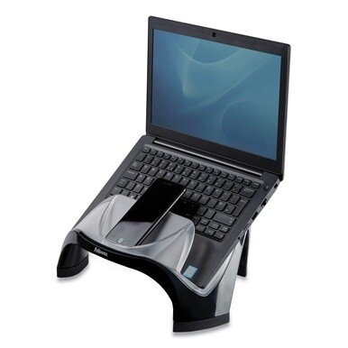 Smart Suites Laptop Riser with USB, 13.13&quot; x 10.63&quot; x 7.5&quot;, Black/Clear