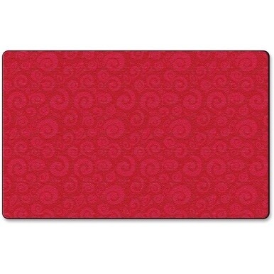 Flagship Carpets Solid Color Swirl Rug - 99.96" Length x 72" Width - Cherry