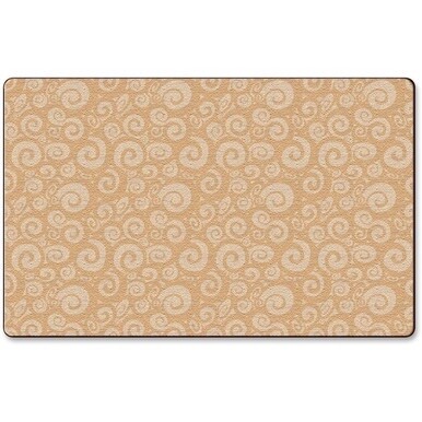Flagship Carpets Solid Color Swirl Rug - 13.16 ft Length x 10.75 ft Width - Almond