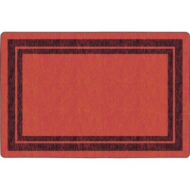 Flagship Carpets Double Dark Tone Border Red Rug - 12 ft Length x 90&quot; Width x 0.50&quot; Thickness - Rectangle - Red