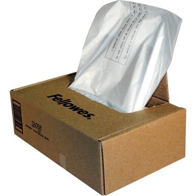 Fellowes Waste Bags for 425 and 485 Series Shredders - 38 gal - 48&quot; Height x 44&quot; Width x 21&quot; Depth - 50/Box - Plastic - Clear