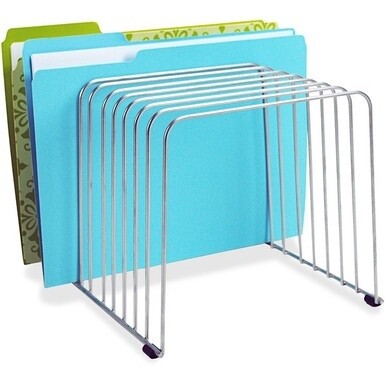 Fellowes Wire File Sorter - 11 Compartment(s) - 11 Divider(s) - 8&quot; Height x 9&quot; Width x 11.4&quot; DepthDesktop - Silver - Steel - 1 Each