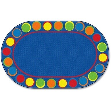 Flagship Carpets Cheerful Sitting Spots Oval Rug - Classic - 13.16 ft Length x 10.75 ft Width - Oval - Multicolor - Nylon