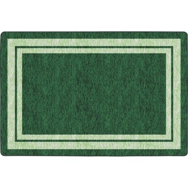 Flagship Carpets Double Light Tone Border Clover Rug - 12 ft Length x 90&quot; Width x 0.50&quot; Thickness - Rectangle - Green