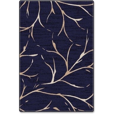 Flagship Carpets Nantucket Blue Moreland Design Rug - 108&quot; Length x 72&quot; Width - Dark Blue - Nylon