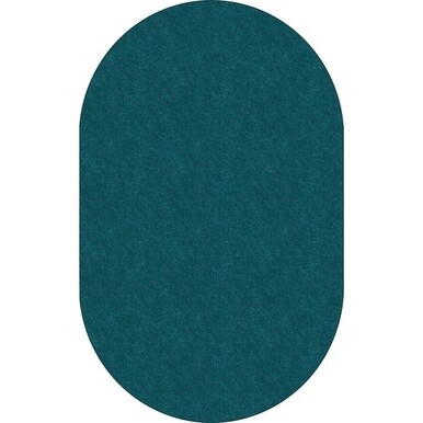Flagship Carpets Amerisoft Solid Color Rug - 12 ft Length x 90" Width - Oval - Marine Blue - Nylon, Polyester