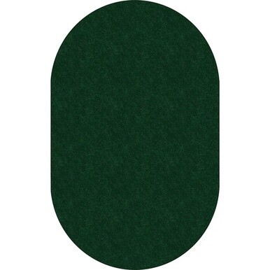 Flagship Carpets Amerisoft Solid Color Rug - 12 ft Length x 90" Width - Oval - Emerald Green - Nylon, Polyester