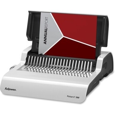 Fellowes Pulsar&amp;trade; E 300 Electric Comb Binding Machine w/Starter Kit - CombBind - 300 Sheet(s) Bind - 20 Punch - 5.1" x 16.9" x 15.4" - White, Black