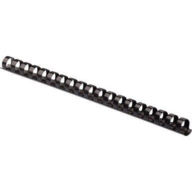Fellowes Plastic Binding Combs - 0.5&quot; Height x 10.8&quot; Width x 0.5&quot; Depth - 0.50&quot; Maximum Capacity - 90 x Sheet Capacity - For Letter 8 1/2&quot; x 11&quot; Sheet - 19 x Rings - Round - Black - Plastic - 100 / Pa
