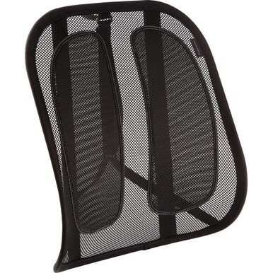 Fellowes Office Suites&amp;trade; Mesh Back Support - Strap Mount - Black - Mesh Fabric