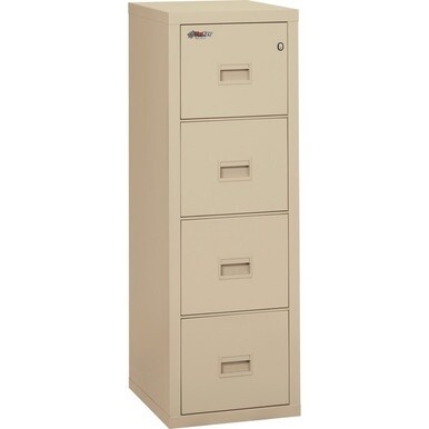 FireKing Insulated Turtle File Cabinet - 4-Drawer - 17.7&quot; x 22.1&quot; x 52.8&quot; - 4 x Drawer(s) for File - Letter, Legal - Fire Resistant - Parchment - Powder Coated - Steel