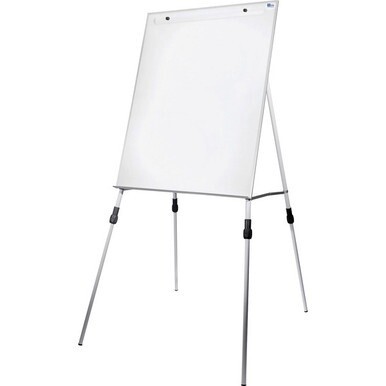 Flipside Multi-use Dry-Erase Easel Stand - 27.5&quot; (2.3 ft) Width x 32&quot; (2.7 ft) Height - White Aluminum Surface - Steel Frame - Rectangle - Floor Standing, Tabletop - 1 Each