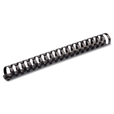 Plastic Comb Bindings, 3/4&quot; Diameter, 150 Sheet Capacity, Black, 25/Pack