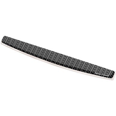 Fellowes Photo Gel Keyboard Wrist Rest with Microban&amp;reg; - Black Chevron - Chevron - 0.75&quot; x 18.56&quot; x 2.31&quot; Dimension - Black, White - Gel, Rubber - Stain Resistant, Skid Proof - 1 Pack
