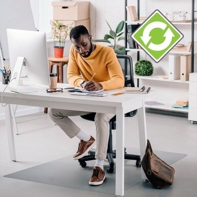 Ecotex&amp;reg; Enhanced Polymer Rectangular Chair Mat for Hard Floors - 36" x 48" - Hard Floor - 48" Length x 36" Width x 75 mil Depth x 75 mil Thickness - Rectangular - Polymer - Clear - 1Each - TAA Com