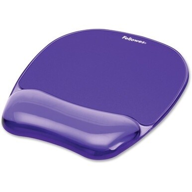 Fellowes Crystals Gel Mousepad/Wrist Rest - 0.75&quot; x 7.88&quot; x 9.19&quot; Dimension - Purple - Rubber, Gel - Stain Resistant, Skid Proof - 1 Pack