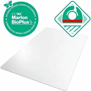 Floortex&amp;reg; BioPlus Eco Friendly Carbon Neutral Chair Mat for Hard Floors - 46&quot; x 60&quot; - Clear Rectangular Marlon BioPlus Chair Mat For Hard Floor - 60&quot; L x 46&quot; W x 0.07&quot; D