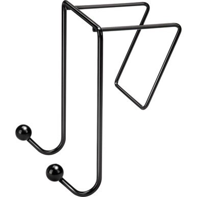 Fellowes Wire Partition Additions&amp;trade; Double Coat Hook - 2 Hooks - for Coat, Umbrella, Sweater, Wall - Plastic, Wire - Black - 1 Each