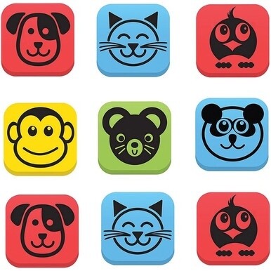 Flipside Student Animal Whiteboard Eraser Set - Assorted - Square - EVA Foam - 2&quot; Width x 2&quot; Height x - 2&quot; Length - 12 / Set - Magnetic