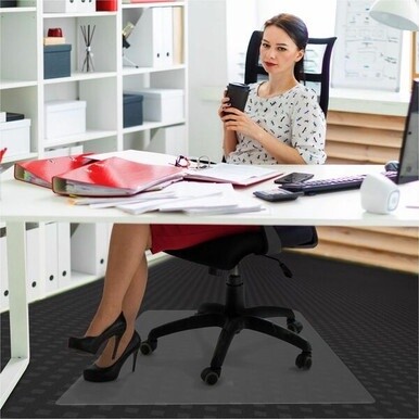 Advantagemat&amp;reg; Plus APET Rectangular for Low/Standard Pile Carpets - 46" x 60" - Clear Rectangular APET Chair Mat For Carpets - 60" L x 46" W x 0.087" D