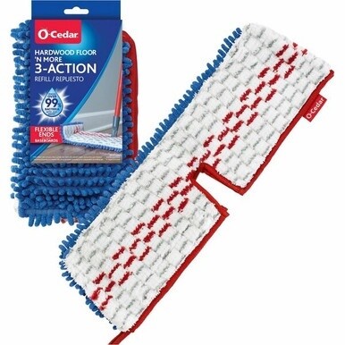 O-Cedar Hardwood Floor &#39;N More 3-Action Mop Refill - MicroFiber - Multi - 1Each
