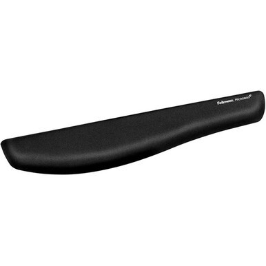 Fellowes PlushTouch&amp;trade; Keyboard Wrist Rest with Microban&amp;reg; - Black - 1" x 18.13" x 3.19" Dimension - Black - Polyurethane - Wear Resistant, Tear Resistant, Skid Proof - 1 Pack