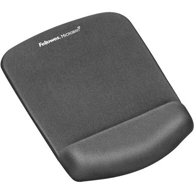 Fellowes PlushTouch&amp;trade; Mouse Pad Wrist Rest with Microban&amp;reg; - Graphite - 1" x 7.25" x 9.38" Dimension - Graphite - Polyurethane, Foam - Wear Resistant, Tear Resistant, Skid Proof - 1 Pack