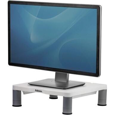 Fellowes Standard Monitor Riser - Up to 21&quot; Screen Support - 60 lb Load Capacity - CRT, LCD Display Type Supported - 4&quot; Height x 13.1&quot; Width x 13.5&quot; Depth - Desktop - Plastic - Graphite, Platinum