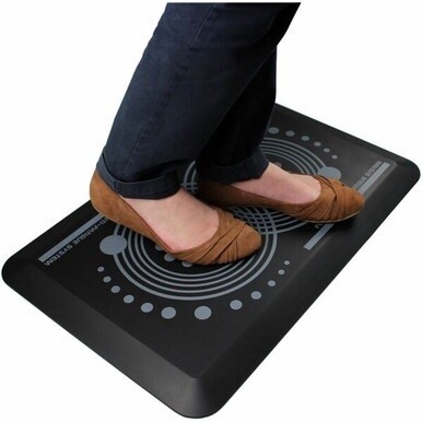 AFS-TEX&amp;reg; 2000 Black Active Anti-Fatigue Mat - 16" x 24" - Unique AFS-TEX material formulation combines the ultimate combination of standing comfort and body support for highly effective fatigue re