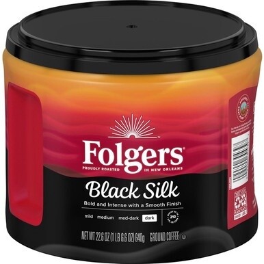 Folgers&amp;reg; Ground Black Silk Dark Ground Coffee - Dark - 22.6 oz - 1 Each