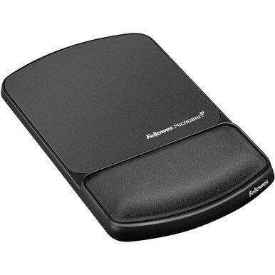 Fellowes Mouse Pad / Wrist Support with Microban&amp;reg; Protection - 0.88" x 6.75" x 10.13" Dimension - Graphite - Polyester, Gel - Wear Resistant, Tear Resistant, Skid Proof - 1 Pack