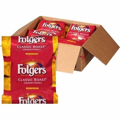 Folgers&amp;reg; Filter Pack Regular Classic Roast Coffee - 0.9 oz Per Pouch - 40 / Carton