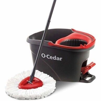 O-Cedar EasyWring Spin Mop &amp; Bucket System - Red, Gray - 1 Each