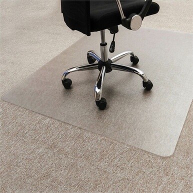 Ecotex&amp;reg; Enhanced Polymer Rectangular Chair Mat for Carpets up to 3/8" - 48" x 60" - Home, Office, Carpet, Indoor, Hard Floor - 60" Length x 48" Width x 87 mil Depth x 87 mil Thickness - Rectangula
