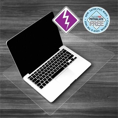 Desktex&amp;reg; Anti-Static Desk Pad - 19&quot; x 24&quot; - Clear vinyl desk mat with an anti-static additive to protect your computer equipment from damage by attracting harmful dust away from your laptop by dis