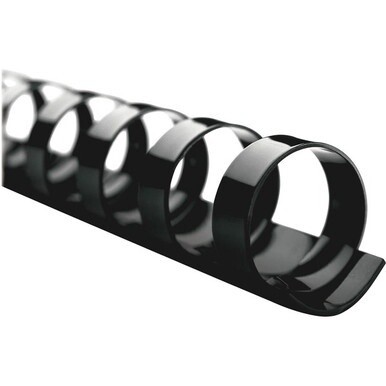 GBC CombBind Binding Spines - 0.50&quot; Maximum Capacity - 90 x Sheet Capacity - For Letter 8 1/2&quot; x 11&quot; Sheet - 19 x Rings - Black - PVC Plastic - 100 / Box