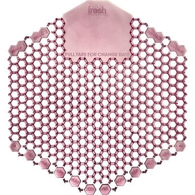 Fresh Products Wave 3D Urinal Screen - Splash Resistant, Anti-bacterial, Odorless - 10 / Pack - Red