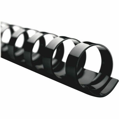 GBC CombBind Binding Spines - 0.38&quot; Maximum Capacity - 60 x Sheet Capacity - For Letter 8 1/2&quot; x 11&quot; Sheet - 19 x Rings - Black - PVC Plastic - 100 / Box