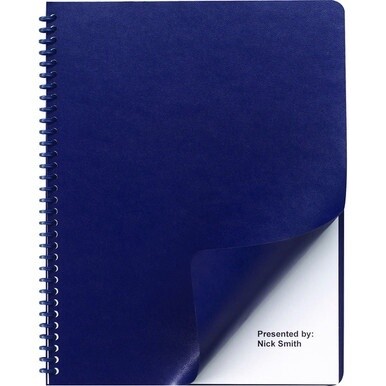 GBC Binding Presentation Covers - 11.3&quot; Height x 8.8&quot; Width - For Letter 8 1/2&quot; x 11&quot; Sheet - Square - Navy - Faux Leather - 200 / Box