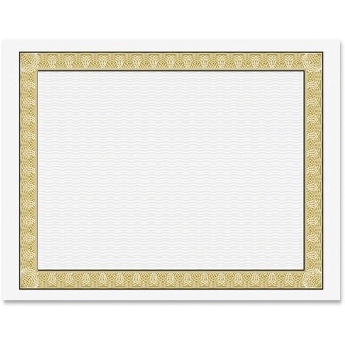 Geographics Natural Diplomat Certificate - 24 lb Basis Weight - 11&quot; x 8.5&quot; - Inkjet, Laser Compatible - Gold with White Border - Parchment Paper - 50 / Pack