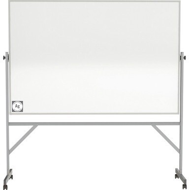 Ghent Hygienic Porcelain Mobile Whiteboard with Aluminum Frame - 72&quot; (6 ft) Width x 48&quot; (4 ft) Height - White Porcelain Surface - Aluminum Frame - Eraser Included - 1 Each