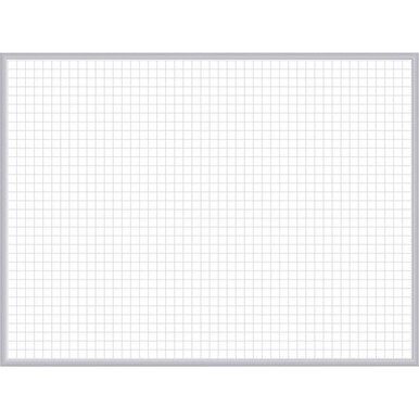Ghent Grid Whiteboard - 48&quot; (4 ft) Width x 36&quot; (3 ft) Height - White Steel Surface - Satin Aluminum Frame - Rectangle - Horizontal - Magnetic - Grid Pattern, Stain Resistant, Ghost Resistant, Fade Res