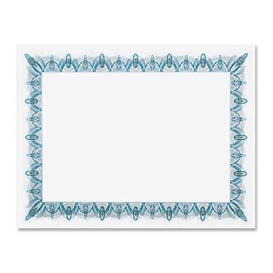 Geographics Gold Seal Parchment Certificates - 24 lb Basis Weight - 8.5" x 11" - Inkjet, Laser Compatible - Blue with Blue Border - Parchment Paper - 25 / Pack