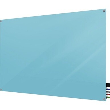 Ghent Harmony Dry Erase Board - 48" (4 ft) Width x 36" (3 ft) Height - Tempered Glass Surface - Blue Back - Square - Magnetic - 1 Each