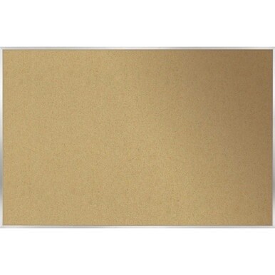 Ghent Natural Cork Bulletin Board with Aluminum Frame - 18" Height x 24" Width - Natural Cork, Fiberboard Surface - Self-healing, Laminated, Long Lasting, Rigid, Wear Resistant, Tear Resistant - Satin