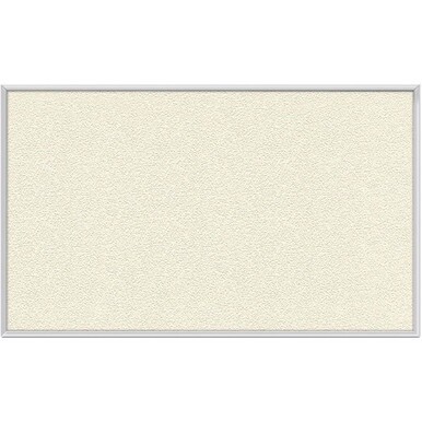 Ghent Vinyl Bulletin Board with Aluminum Frame - 48&quot; Height x 12 ft Width - Ivory Vinyl Surface - Durable, Laminated, Textured Surface, Washable, Customizable - Satin Anodized Aluminum Frame - 1 Each